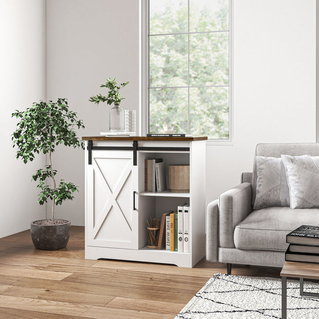 Streamdale Farmhouse Coffee Cabinet White 3