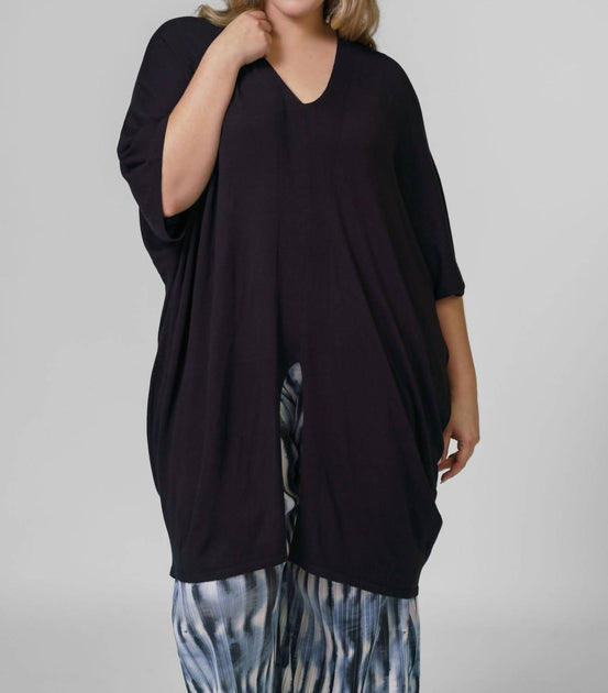 Bitte Kai Rand Bloom Knit Tunic Black Plus Size 1X 2