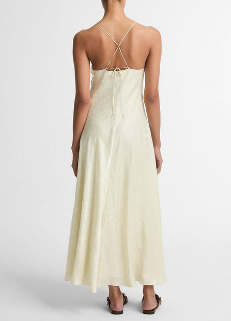 Vince Floral Jacquard Satin Slip Dress | ShopSimon