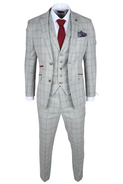 Robert Simon Andrew 3 Piece Checked Suit Grey US 44 Regular 4