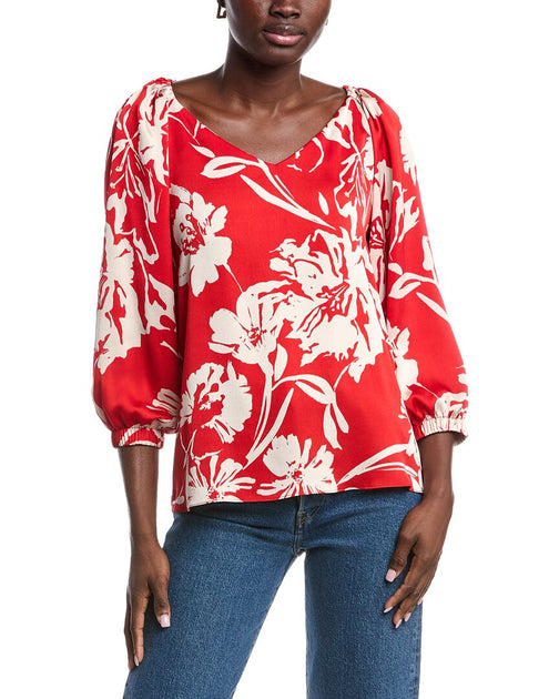 Joseph Ribkoff Printed Top Red US 4 2