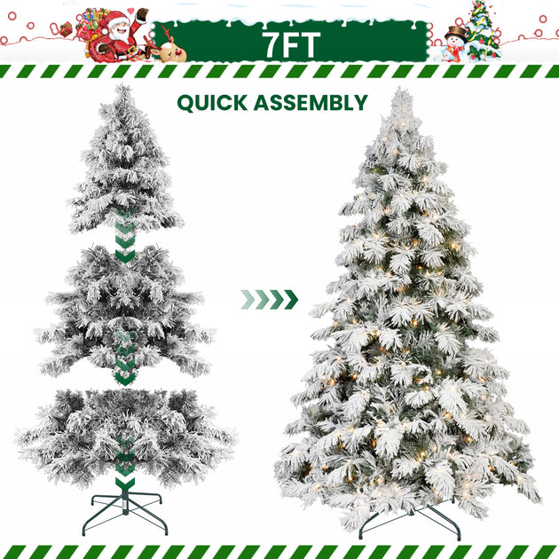 Streamdale 6ft Flocked Scarecrow Christmas Tree Green 4