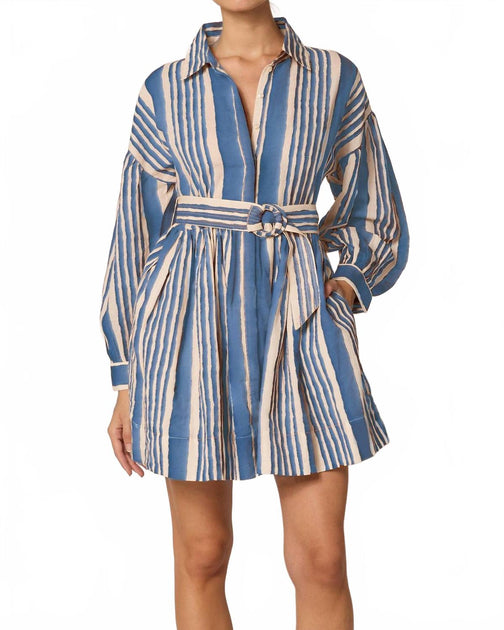 Cleobella Tiana Mini Dress Blue Large 2