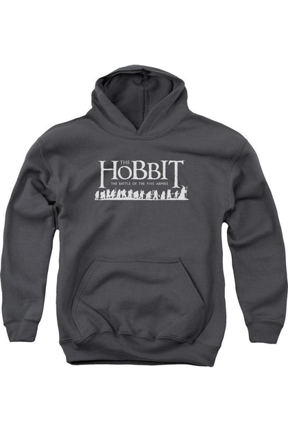 Gildan Hobbit Walking Logo Youth Hooded Sweatshirt Grey Large 2