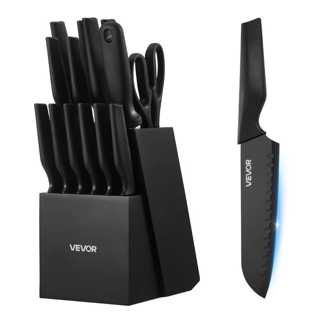 VVOR 15 Piece Knife Set Black 2