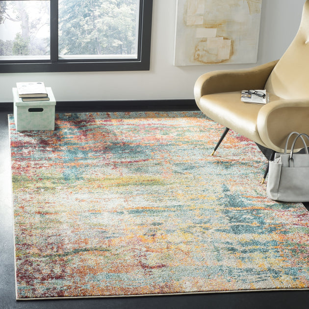 Safavieh Monaco MNC262 Area Rug Teal/Orange 2