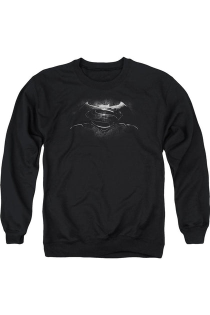 Gildan Batman V Superman Bw Logo Crewneck Sweatshirt Black Small 2