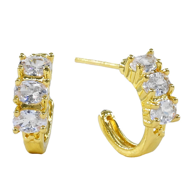FASHNZFAB Mini Open Hoop Earrings Gold 3
