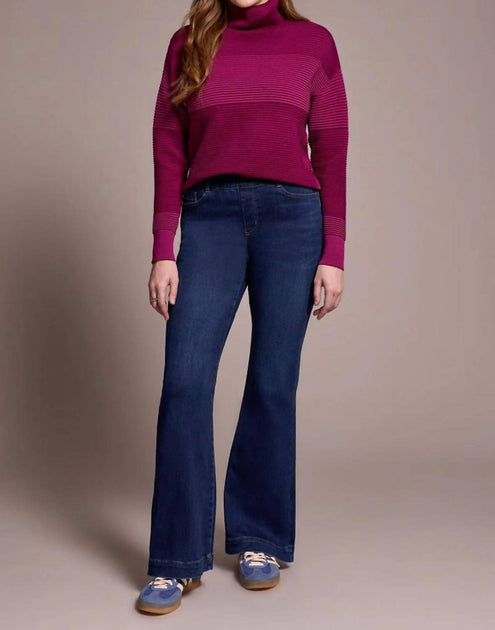 TRIBAL Audrey Stretch Denim Pull-On Flare Jeans Blue XLarge 2