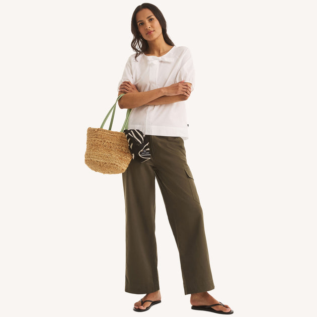 Nautica Damen Relaxed Cargo Hose Grün US 8 Regular 3