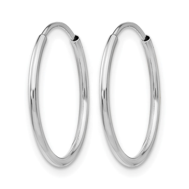Diamond2Deal Endless Hoop Earrings Silver 1.20mm 3