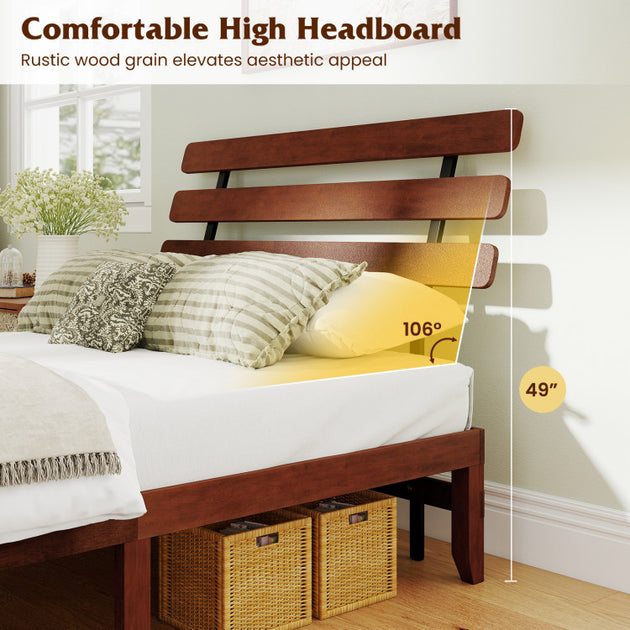 Hivvago Platform Bed Walnut 4