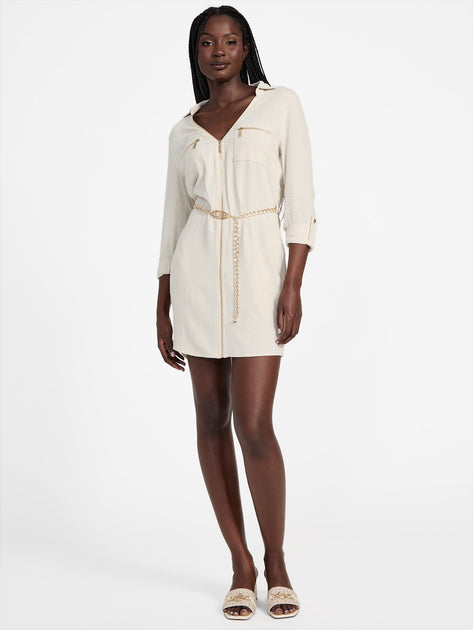 Guess Factory Elina Linen-Blend Dress | ShopSimon Guess Factory Elina Linen-Blend Dress | ShopSimon