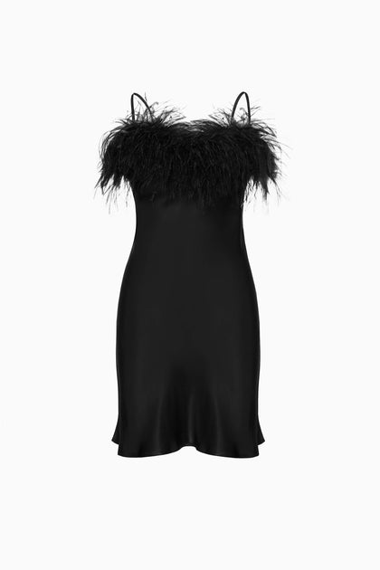 SLEEPER Boheme Mini Slip Dress Black Medium 3