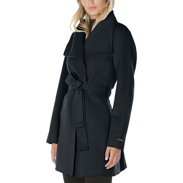 T Tahari Ella Wrap Coat Teal Medium 2