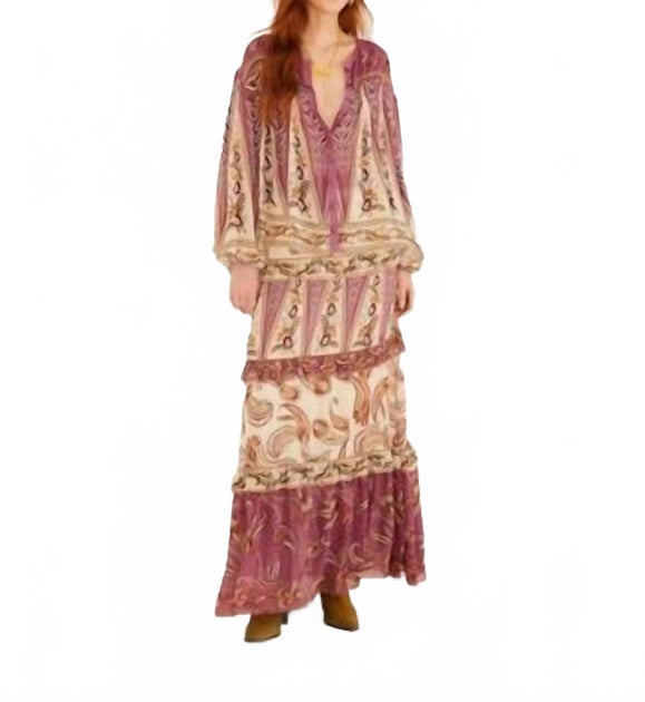 Farm Rio Ainika Maxi Skirt Beige Medium 2