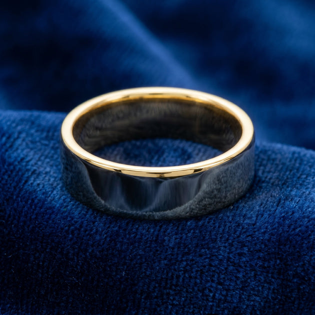 Pompeii3 Flat Wedding Band Yellow Gold US 7 3