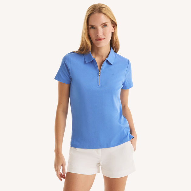 Nautica Damen Zip-Up Polo Weiß Small 2