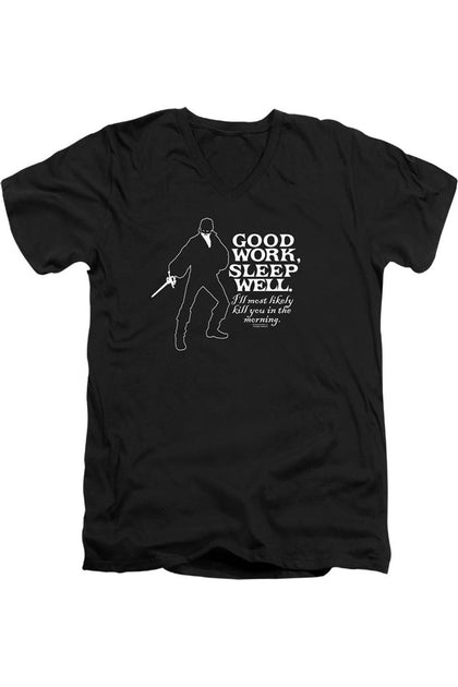 T-shirt Col en V Noir Medium Gildan Princess Bride Good Work 2