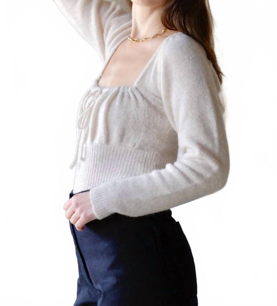 TACH Bella Sweater Top White Large 3