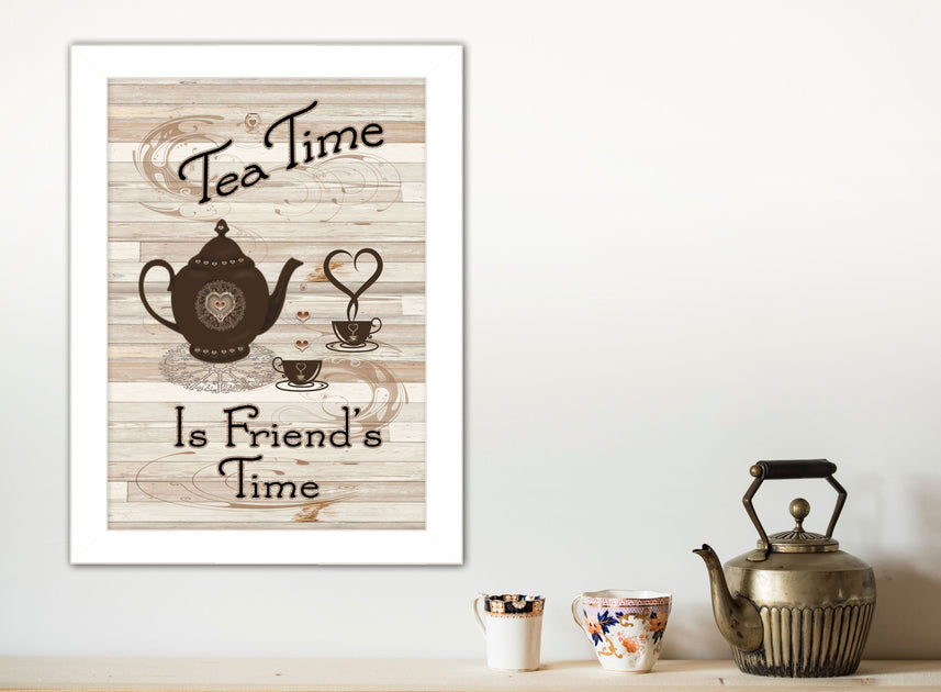 Hivvago Tea Time 4 Framed Print White 4