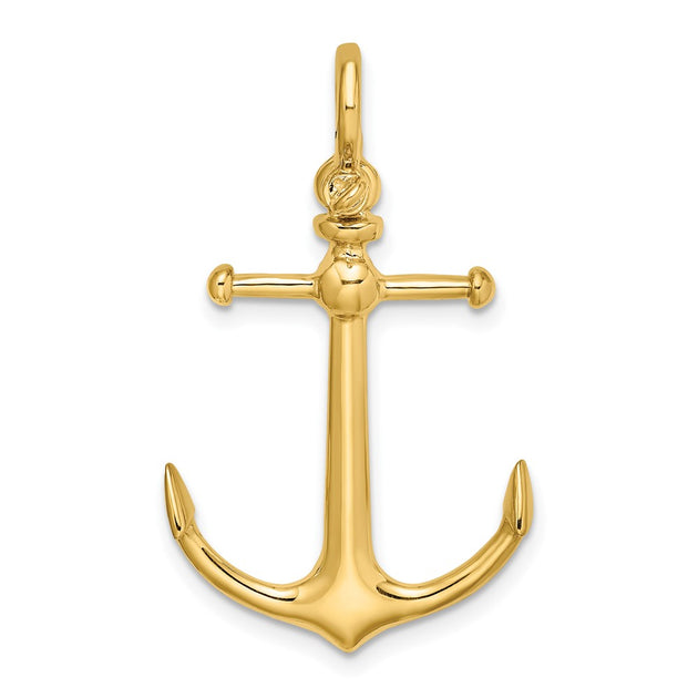 Diamond2Deal 3D Anchor Shackle Bail Charm Gold 2