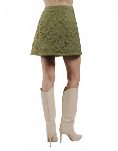 LOVE THE LABEL Melanie Mini-jupe Matelassée Vert Small 3