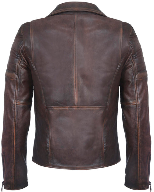 Infinity Mens Brando Style Cross Zip Leather Biker Jacket White XSmall 4