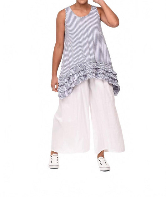 Tulip Clothing Seersucker Striped Top Purple Medium 4