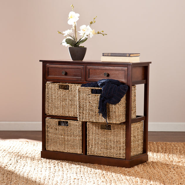 SEI Kenton 4 Basket Storage Chest Brown 2