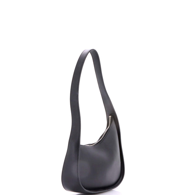 The Row Half Moon Shoulder Bag Leather Black Small 3