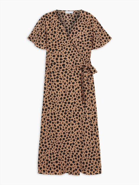 Never Fully Dressed Zsa Zsa Wrap Dress Brown US 6 2