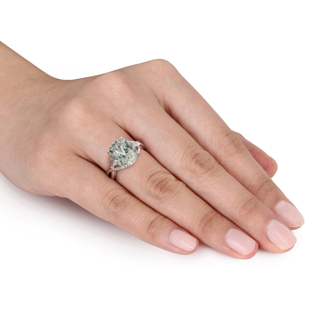 Mimi & Max Green Quartz Diamond Accent Ring Green US 10 3