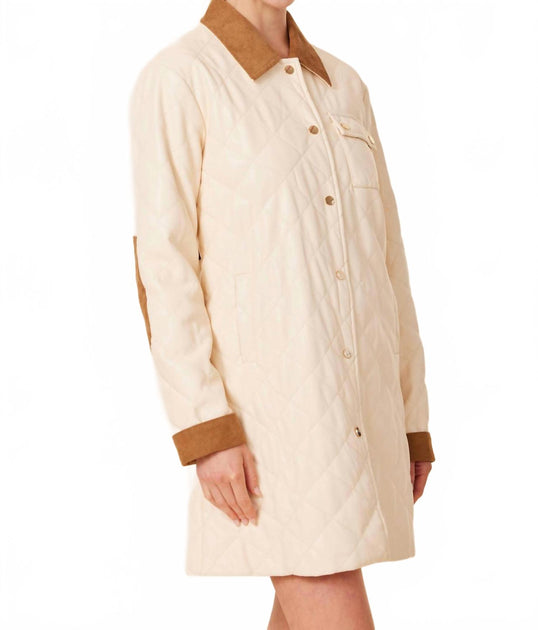 DOLCE CABO Blair Quilted Mini Jacket Beige XS 3