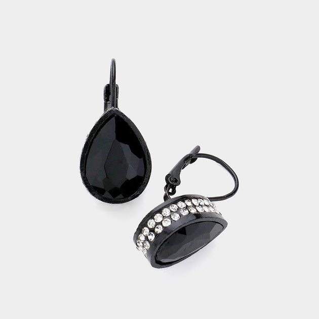 FASHNZFAB Teardrop Stone Earrings Multi 5