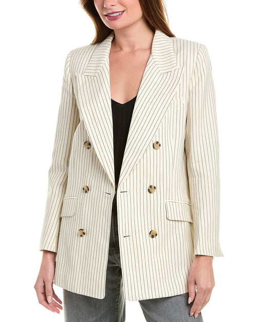 FRAME Denim Linen-Blend Jacket Beige US 2 2
