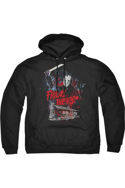 Gildan Friday the 13th Cabin Hoodie Grey Small 2