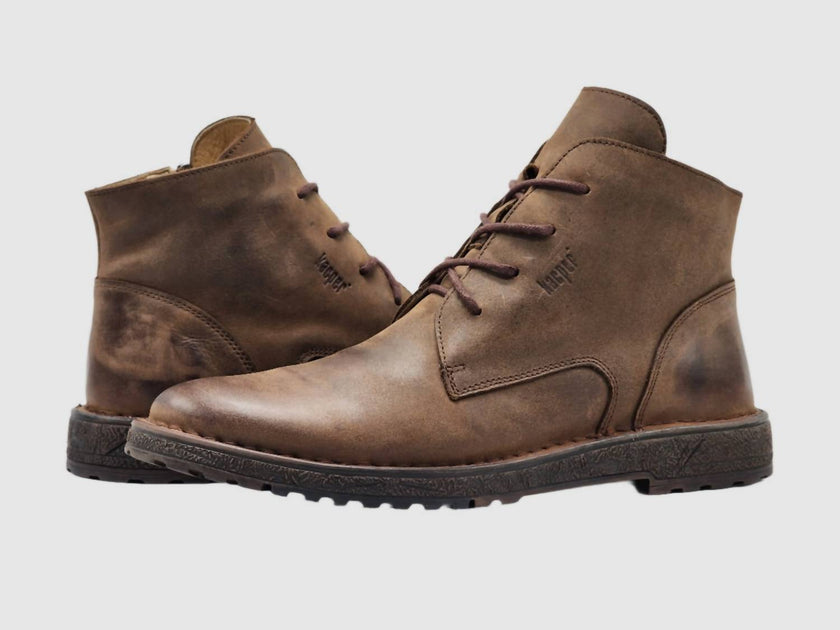 NEW KCR GROUP men\'s chukka zip-up leather boots in brown Kcr Group Women main image 4