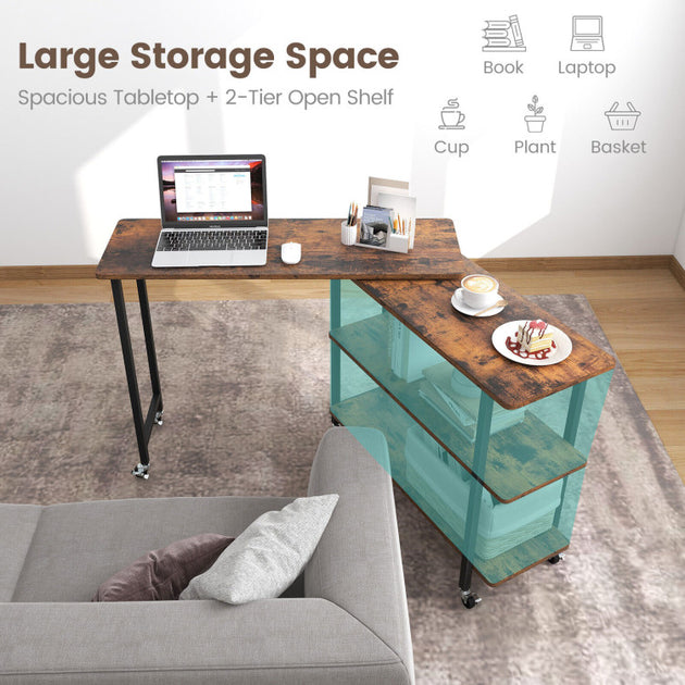 Hivvago Side Table Rustic Brown 5
