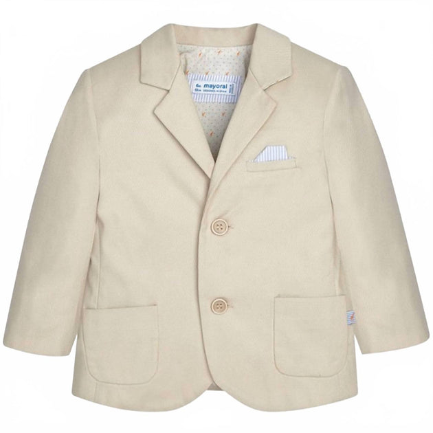 Mayoral Boys Dressy Stretchy Jacket Beige 6-9 Months 2