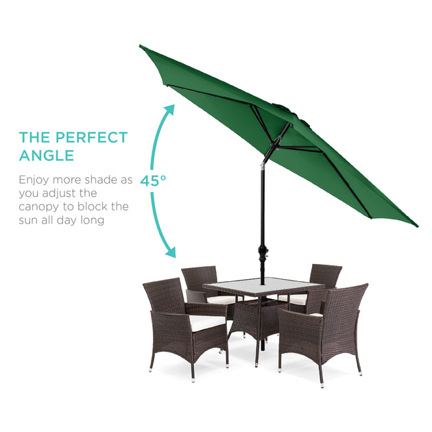 Best Choice Products 10ft Outdoor Steel Market Patio Umbrella W/ Crank, Tilt Push Button, 6 Ribs