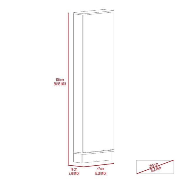 Streamdale Cassidy Tall Shoe Cabinet With Mirror 4
