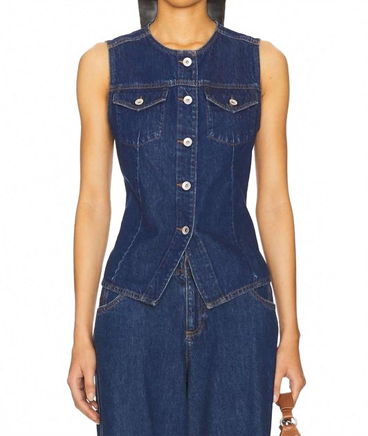 Sanctuary Maritime Denim Vest Blue Small 2