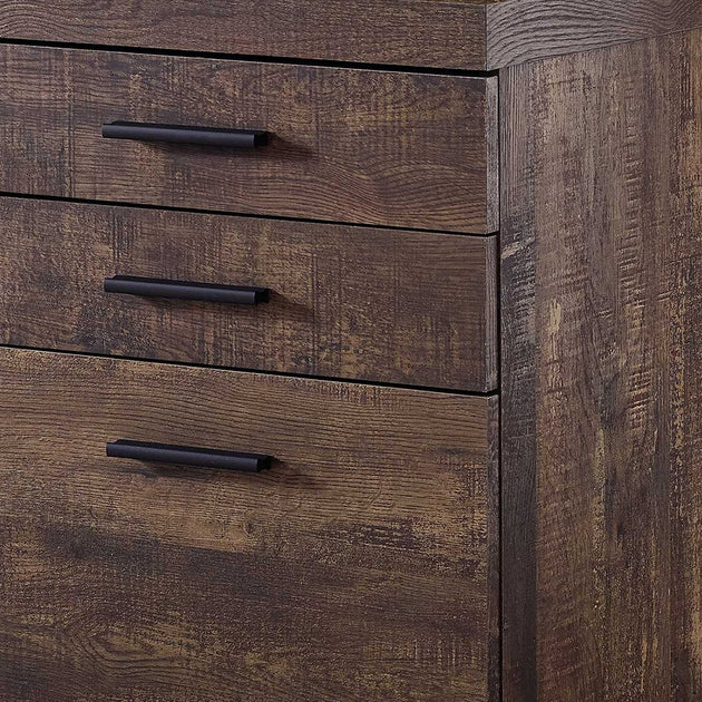 Hivvago 25" Brown Particle Board Filing Cabinet 3