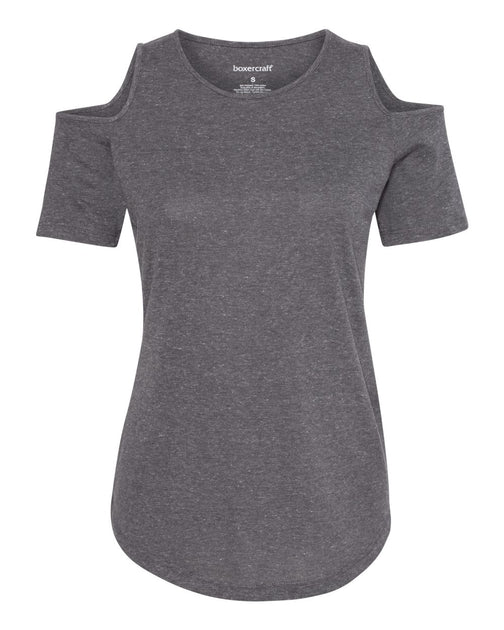 Boxercraft Women's Cold Shoulder T-Shirt Grey Small 2