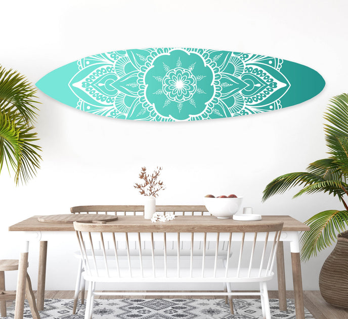 Hivvago Serenity Surfboard Wall Art Blue 76x18x1in 3