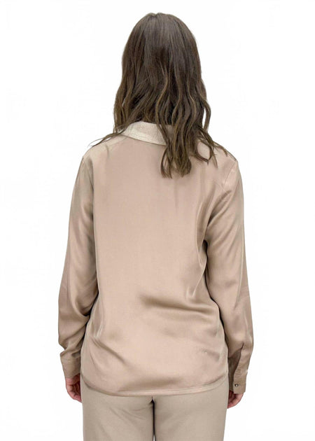 Margittes Tori V-Neck Top Brown EU 36 4