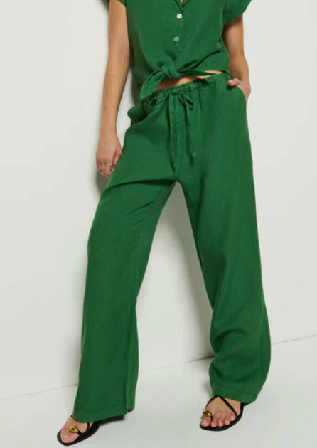 Nation LTD Lucia Tie Waist Pant Green Small 2