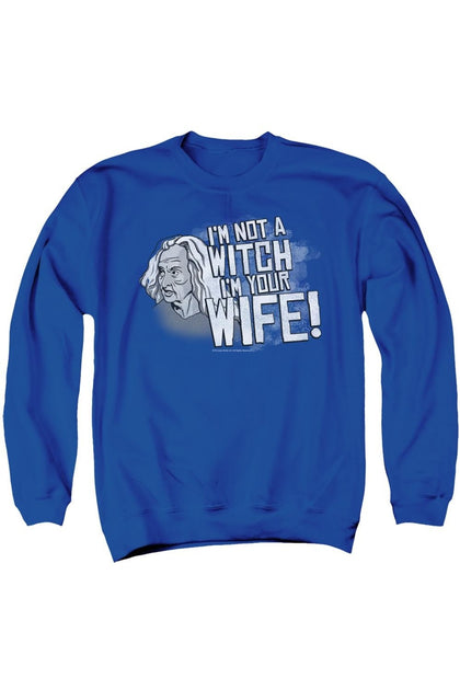 Gildan Princess Bride Not A Witch Crewneck Sweatshirt Blue Small 2