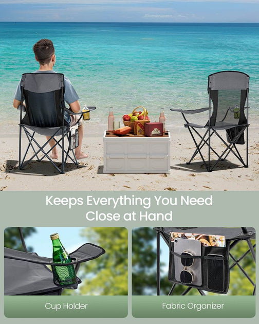 Hivvago Camping Chair Set Slate Gray 3